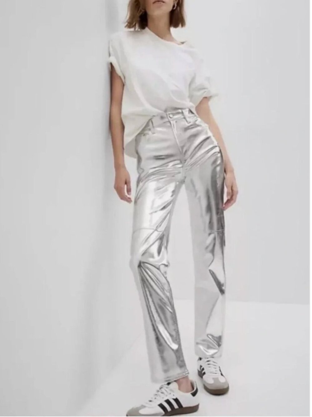 NWT gap metallic straight leg jeans - size 4 (27R)